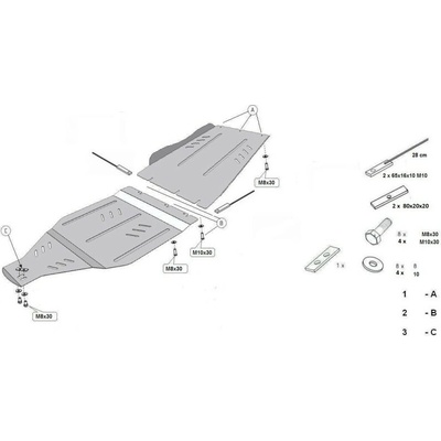 Kryt pod prevodovkou NISSAN NAVARA Platform/Chassis (D21) - Plech - 8595698039668