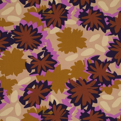 Ateliere Brunette EcoVero viskóza látka na šaty – Waterlily Maple, hnědá