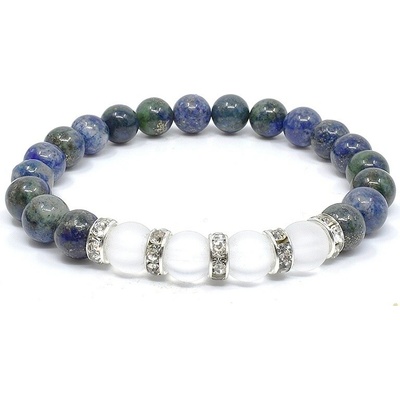 Mijabijoux náramek z minerálů lapis lazuli a křišťál II MB00128