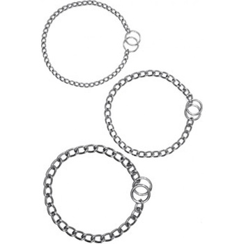 Nobby obojek řetěz stahovací chrom dlouhá oka