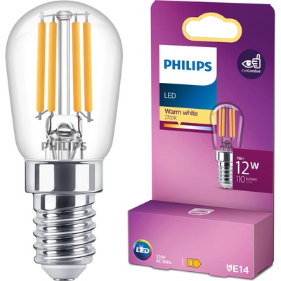 Philips LED žiarovka E14 S26 1W = 12W 110lm 2700K Warm 270° Filament