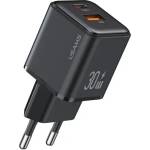 USAMS Бързо зарядно устройство Usams PD30W+QC3.0 A+C Dual-port, черен (CC189TC01)