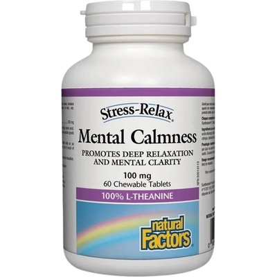 Natural Factors Mental Calmness L-Theanine 100 mg [60 Дъвчащи таблетки]