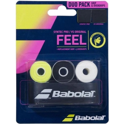 Babolat Покривен грип Babolat Feel DUO Pack RAFA Syntec Pro x1 + VS Original x3 - Черен