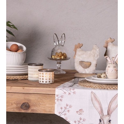 Bílý skleněný svícen Ilana - Ø 8*9 cm - Clayre & Eef