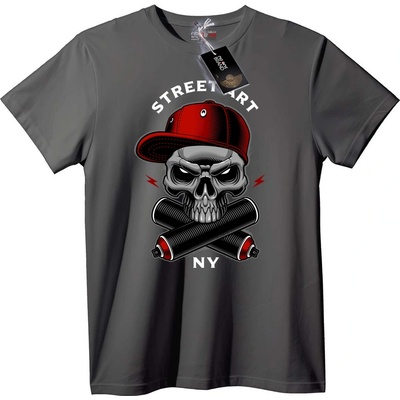 NOONEBRAND Тениска Улично изкуство с череп от NY - M, Black