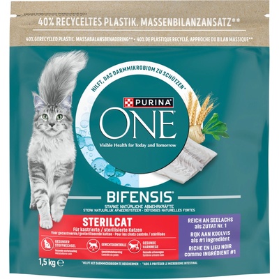 Purina ONE Bifensis Sterilised granule treska 6 x 1,5 kg