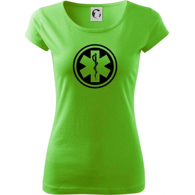 Rescue logo samostatné guľaté Pure dámske tričko Apple Green