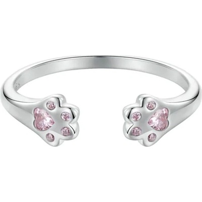 Grace Silver Jewellery Stříbrný prsten Kočičí tlapky se srdíčky stříbro P SCR1050-E Stříbrná