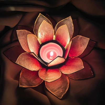 Lotosový svícen z Capiz lastur červený – Hledejceny.cz