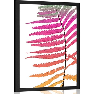Plakát neobyčejná pastelová kapradina - 20x30 black