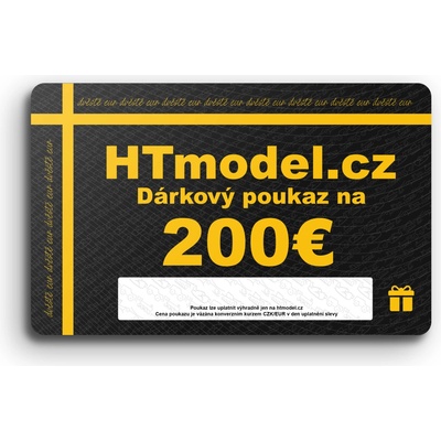 HT model Elektronicka darčeková poukážka CZ - 200 €