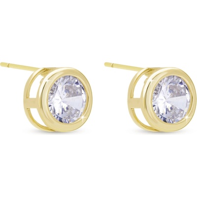 Biju Pozlacené pecky s dominantním zirkonem, Ø 8 mm 3787 1003787