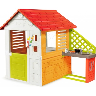 Smoby Domeček Sluníčko Sunny s elektronickým zvonkem a kuchyňkou od 24 m