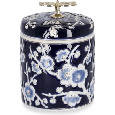 Bizzotto Порцеланова ваза MENG 17x16 син/бял (0503277)