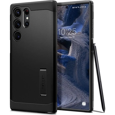 Spigen Tough Armor Case - хибриден кейс с най-висока степен на защита за Samsung Galaxy S23 Ultra (черен)