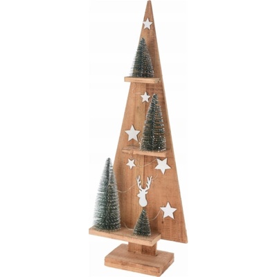 Home Styling Collection Dřevěná jedlová figurka s LED osvětlením, 70 cm