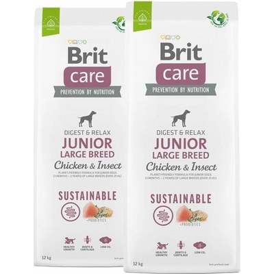 Brit Care Dog Sustainable Junior Large Breed Chicken & Insect 2 x 12 kg