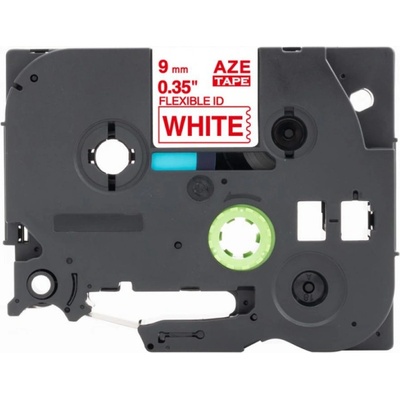Compatible Съвместима лента с Brother TZ-FX222 / TZe-FX222, 9mm x 8m, гъвкави, червен печат / бял фон (TZe-FX222)