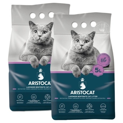 ARISTOCAT Bentonite Plus ​Bentonitové stelivo s vôňou levandul 2 x 5 l