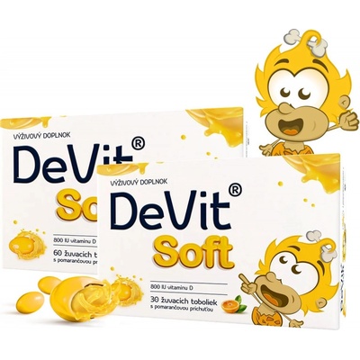 DeVit Soft 30 žuvacích toboliek pomaranč