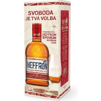 Heffron Rum 5y 38% 0,5 l (dárkové balení 1 sklenice)