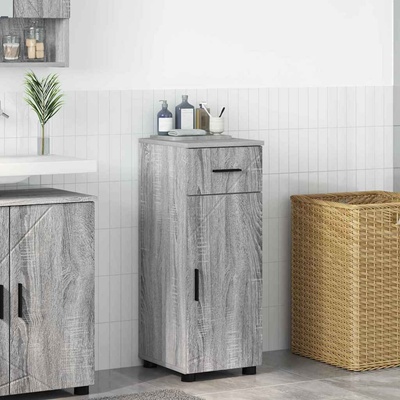 vidaXL Шкаф за баня Сив Сонома 30 x 35 x 80 см Инженерно дърво & Метал (883330)