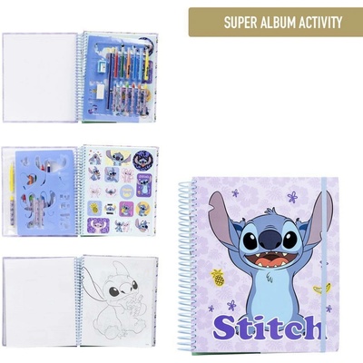CurePink Kreativní blok v kroužkové vazbě Disney|Lilo & Stitch Stitch