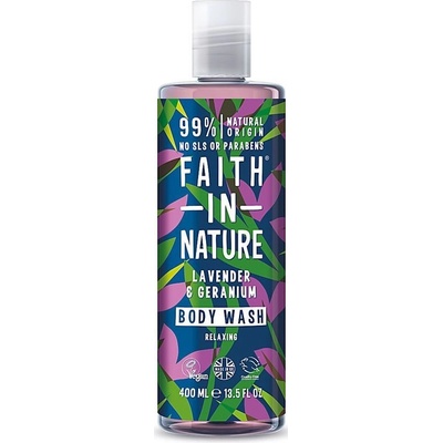 Faith in Nature sprchový gel Levandule a Pelargonie 400 ml