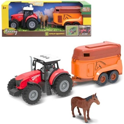 MaDe Traktor s prívesom na prevoz koní na batérie