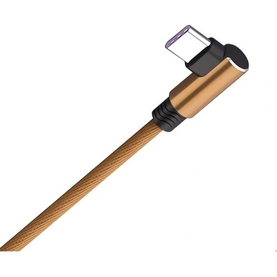 Verk 06308 USB-C, zahnuté konektory, 1m, hnědý
