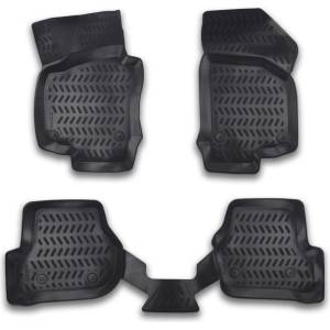  Комплект 4бр. 3D Гумени стелки за купе от TPE гума X-Series за VOLKSWAGEN VW SCIROCCO 2008-2012г. , SKODA OCTAVIA 1996-20