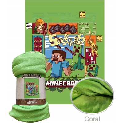 Halantex Dětská deka Minecraft Stev Creeper hra TNT deka