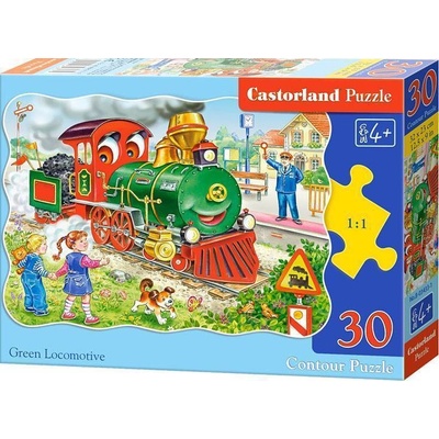 Castorland Zelená Lokomotiva 3433 30 dílků