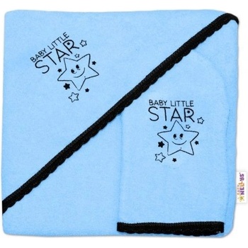 Baby Nellys Dětská osuška s kapucí Little Star 80 x 80 cm modrá