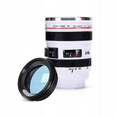Camera Lens Cup/Mug termo hrnek objektiv bílý
