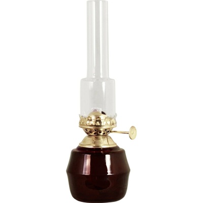Strömshaga Petrolejová lampa Red Brass Small, červená barva, sklo, kov