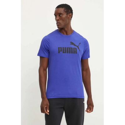Puma Bavlněné tričko tmavomodrá s potiskem 586667