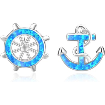 Olivie strieborné náušnice kotva & kormidlo 5603