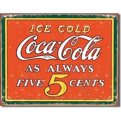 COKE - Always 5 Cents - plechová cedule,