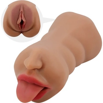 Pretty Love Двустранен мастурбатор вагина и уста Crazy Bull Sarah мока