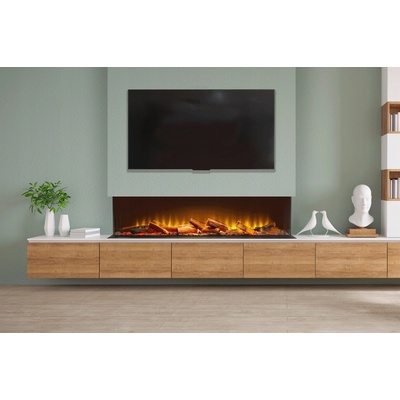 Acantha Aspire Nástěnný krb s funkcí vytápění elektrický 125 2000 W 130,4 x49 x23,5 cm černý