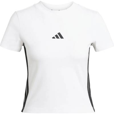 adidas Дамска тениска adidas Women's 3-Stripes SJ Baby Tee T-shirt - White / Black - размер XS (916-6782-0311)