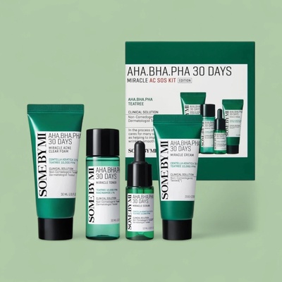 Some By Mi 30 Days Miracle čisticí mýdlo 30 g + tonikum 30 ml + sérum 10 ml + krém s kyselinami 20 g dárková sada