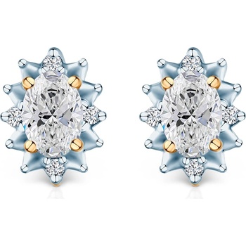 SAVICKI Обеци Savicki двуцветно злато, лабораторни диаманти