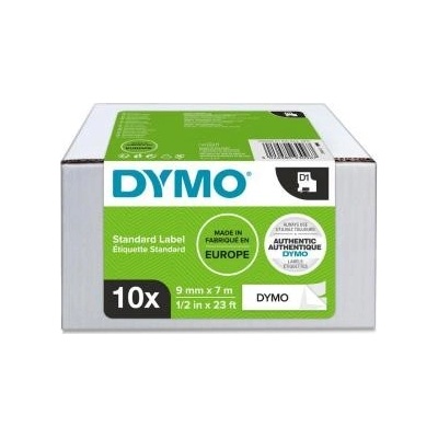 Dymo D1 40913, 2093096, 9mm x 7 m, čierna tlač/biely podklad, originální pásky, 10ks