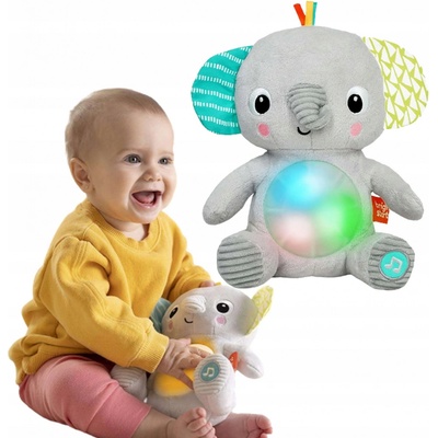 Bright Starts hračka plyšová hudební svítící Hug a bye Baby sloník