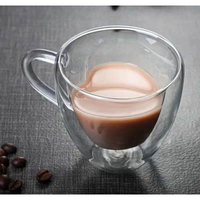 ЧАША С ДРЪЖКА ДВУСТЕННА СЪРЦЕ 7Х6.7СМ. 0.090Л (20910/2)