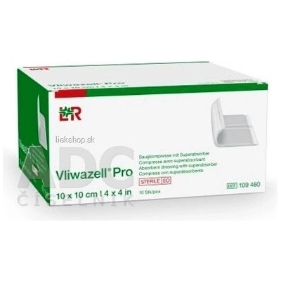 Vliwazell Pro Krytie na rany superabsorpčné, sterilné, 10 x 10 cm 10 ks