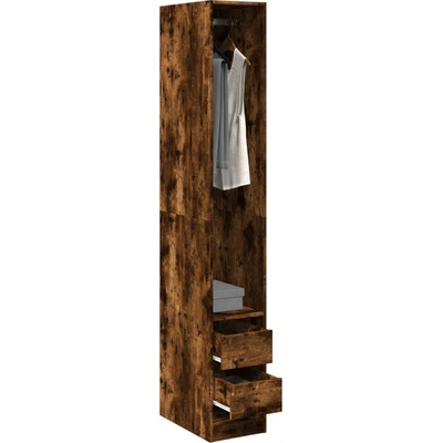vidaXL Гардероб, опушен дъб, 30x50x200 см, инженерно дърво (3307742)